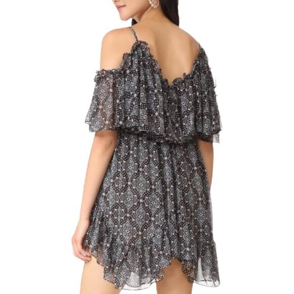 MISA Los Angeles Suki Cold-Shoulder Floral Flowy Mini Dress XS - Picture 8 of 14